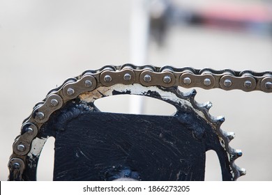 Close Up Chain Saw And Chain