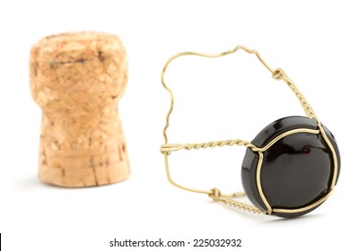 close up of champagne cork isolated on white background - Powered by Shutterstock