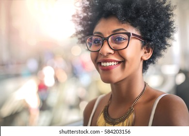 Close up of a cheerful girl