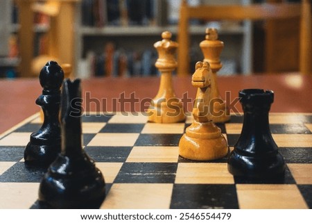 Close up of a chess board 