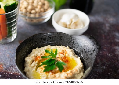 Close Up Of Chickpea Dip, Hummus