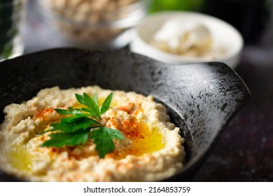 Close Up Of Chickpea Dip, Hummus