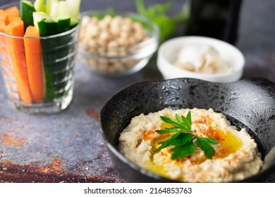 Close Up Of Chickpea Dip, Hummus