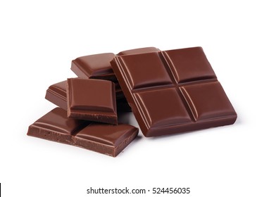 close up a chocolate bar isolated on white background - Shutterstock ID 524456035