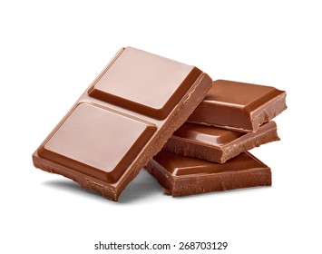 close up a chocolate bar on white background - Shutterstock ID 268703129