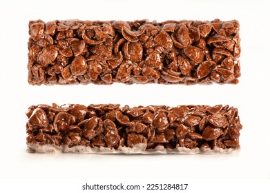  close up Chocolate cereal bars isolated on white background. - Powered by Shutterstock