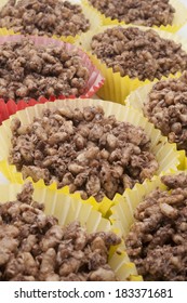 Close Up Of Chocolate Crackle Desserts