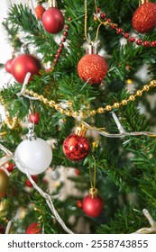 close up of Christmas tree decoaration