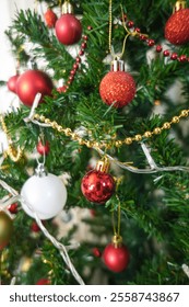 close up of Christmas tree decoaration