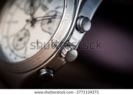 A close up of a classy chronograph