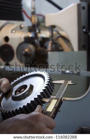 Close up of CNC machine at work