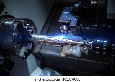 Close up CNC milling/drilling machine working process on metal factory,Industrial metal work process at steel structure industry.