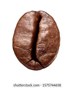 Close Up Of A Coffee Bean On White Background