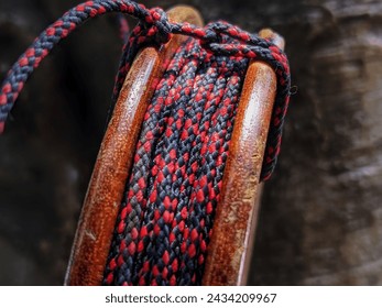 close up of coiled rope