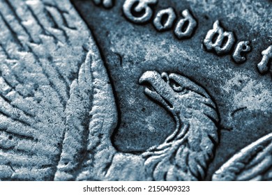 Close Up Coin Of US Dollar. Selective Focus.