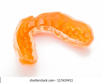 Close Up Colorful Mouth Guard Isolated On White Background