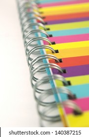 Close Up Of Colorful Notebook Spiral Binding