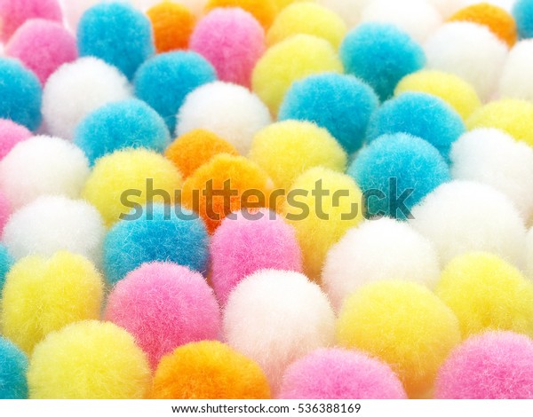 Close Colorful Pom Poms Texture Background Stock Photo (Edit Now) 536388169