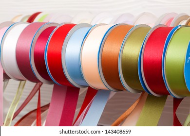 Close Up Colorful Ribbon Roll