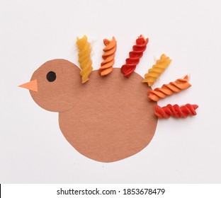 Close Up Colorful Thanksgiving Turkey Craft For Kids Macaroni Noodle Art Project For Children Creative Ideas For Teachers Moms And Educators For Cute Fall Crafts Cheap Fun Easy Activity For Toddlers