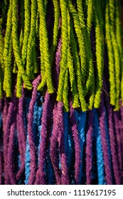 Close up colourful rope with pattern.