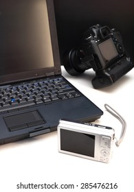 A close up of a compact digital camera