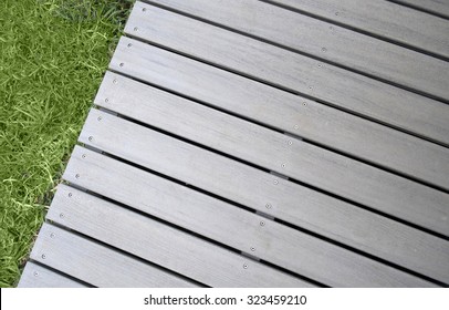 Close Up Of Composite Decking With Screws