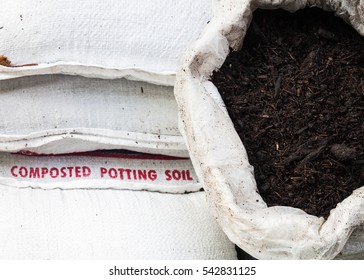 Close Up Composted Potting Soil.