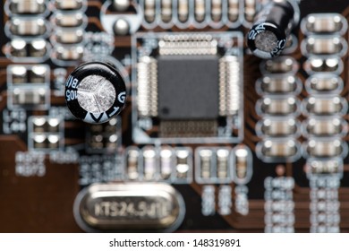 Close up of a computer circuit board