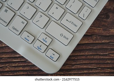 close up of computer keyboard on the table