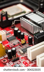 close up of computer main board