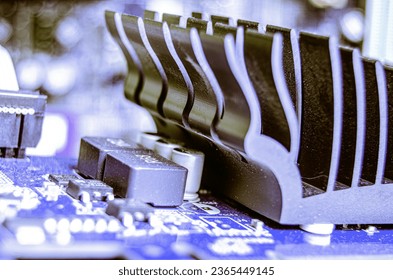 close up of a computer motherboard - Shutterstock ID 2365449145