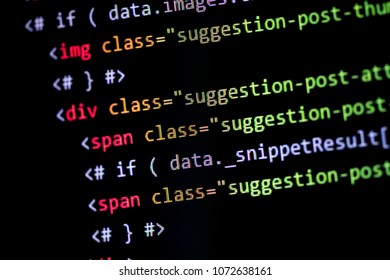 Colorful Computer Code Language On Computer Stock Photo (Edit Now ...