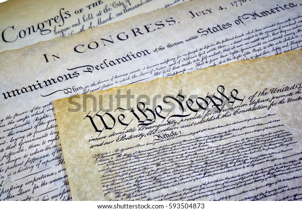 Close Constitution United States America Declaration Stock - 