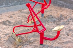 Close Up Of Construction Sand Digger Toys For Children At A Playground
