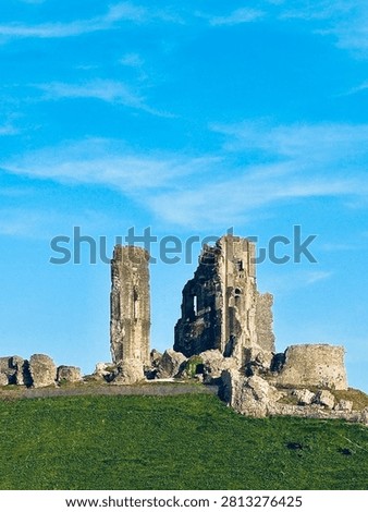Close up of Corfe Castle