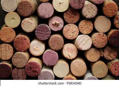 Close up of a cork wine with different variation of wine color - Powered by Shutterstock