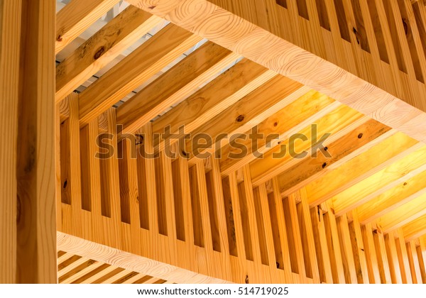 Close Corner Lath Walls Yellow Beautiful Stock Photo Edit Now