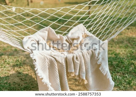 Close up cozy hammock , selective focus