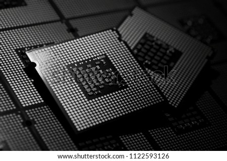 close up of cpu computer chip