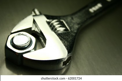 Close Up Of A Crescent Wrench