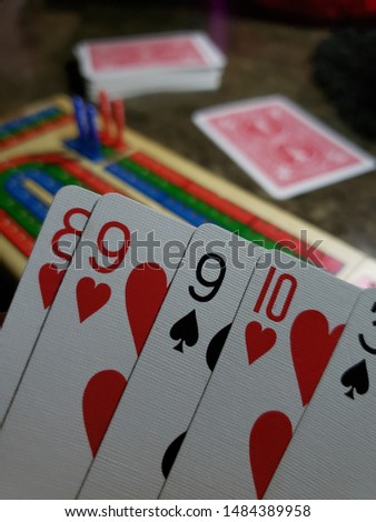 close up of cribbage game 