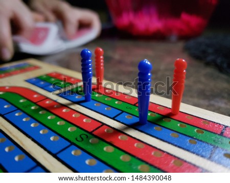 close up of cribbage game 