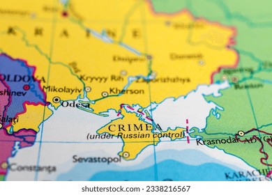 Close up of Crimea map. 