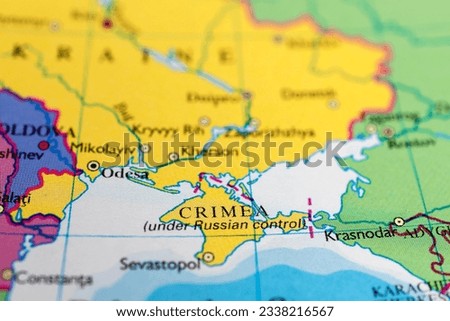Close up of Crimea map. 