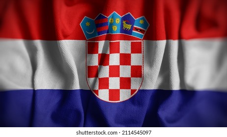 Close up of the Croatia flag. Croatia flag of background. Flag of Croatian.