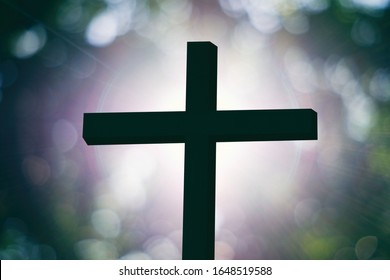 Close Crucifixion Christ Cross Silhouette Sunlight Stock Photo ...