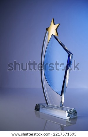 close up of crystal  trophy                          