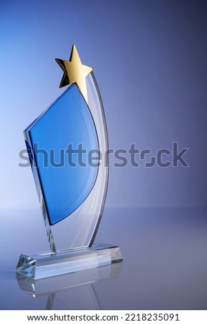 close up of crystal  trophy                          