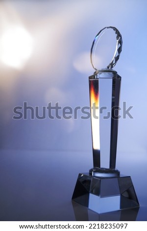 close up of crystal  trophy                          
